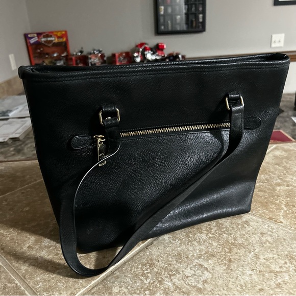 Coach Black Leather Tote Bag - Picture 2 of 5